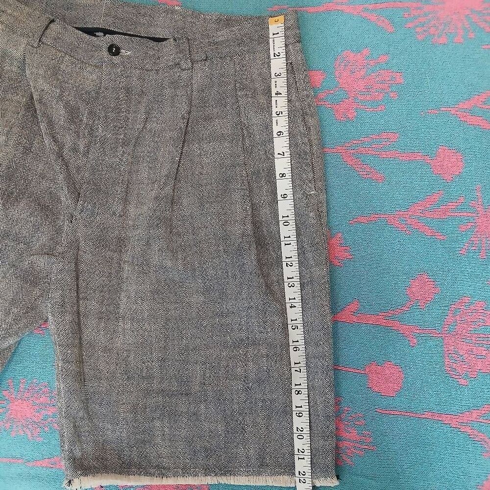 Maison flaneur womens Sz16 Italian linen wide leg shorts gray head knee length - Picture 5 of 11